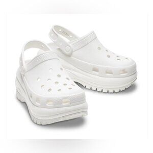 NIB Crocs Mega Crush Clogs in White  9